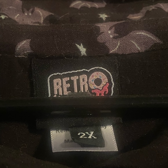 RETROLICIOUS 2xl bats collar tunic top Halloween goth witchy - Picture 6 of 12